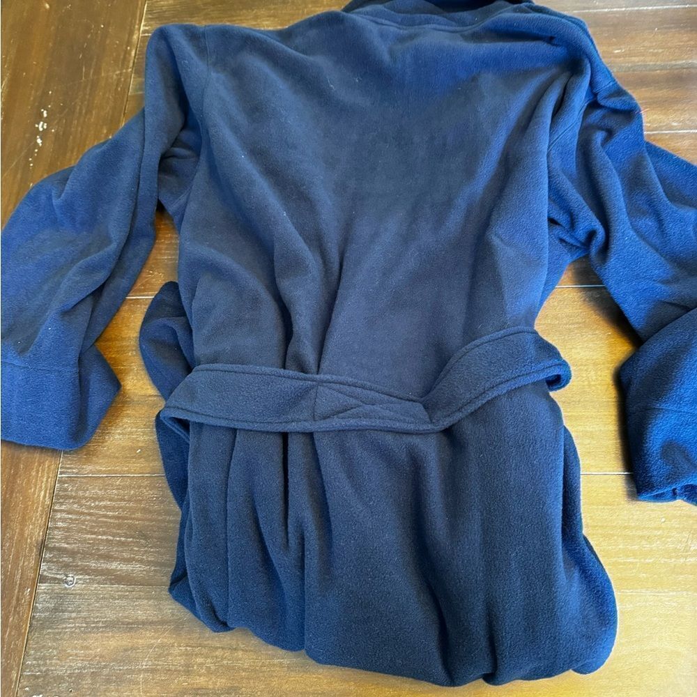 Navy Blue Wrap-Style V-Neck Jacket - Picture 3 of 5